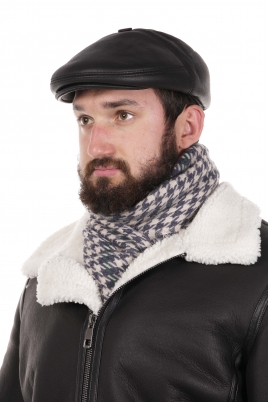 Зимняя шапка мужская из натуральной кожи